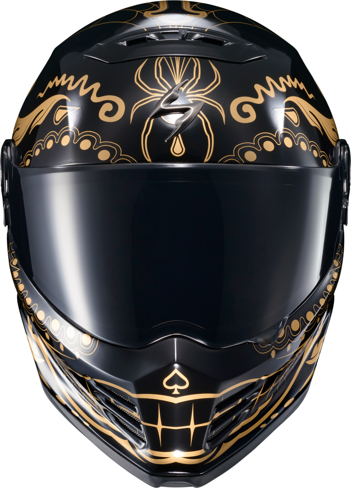 SCORPION EXO COVERT FX FULL FACE HELMET EL MALO GOLD/GLOSS BLACK 2X