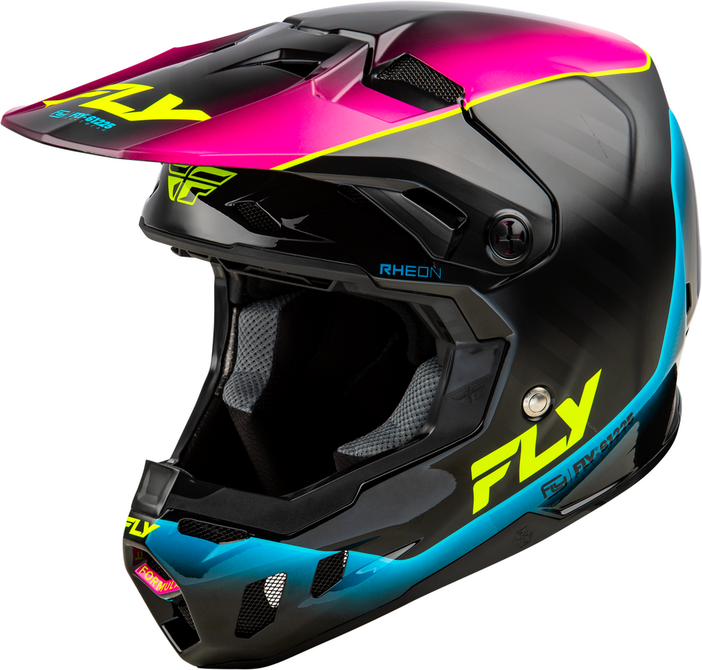 Fly Racing Formula CC Underglow Helmet Black/Pink/Blue SM