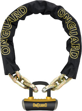 ONGUARD BEAST 8016L CHAIN WITH U-LOCK BLACK/YELLOW 6 FT