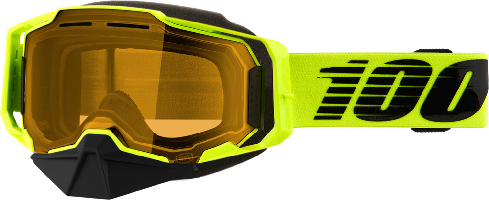 ARMEGA SNOWMOBILE GOGGLE NEON YLW W/ YELLOW LENS