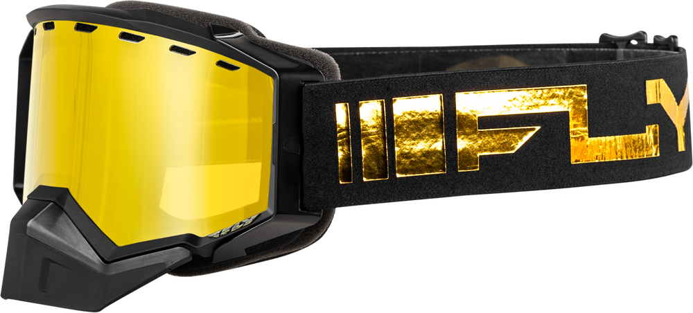 FLY RACING ZONE SNOW GOGGLE BLACK/GOLD W/ GOLD MIRROR/YELLOW LENS