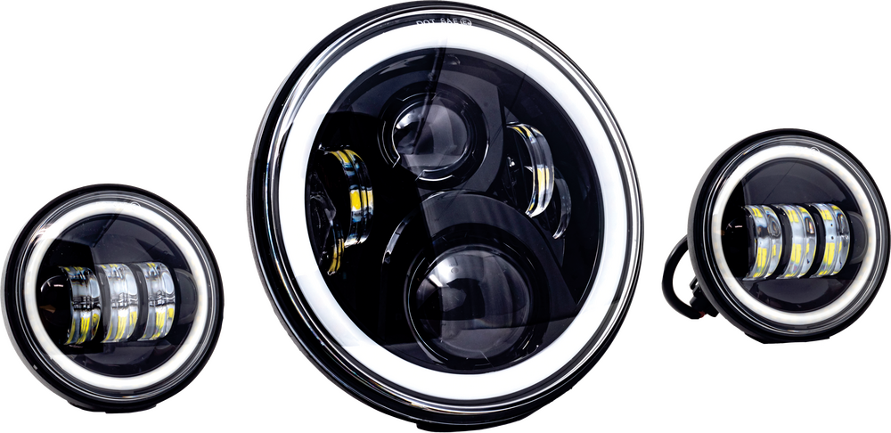 LETRIC LIGHTING CO 7" LED HDLGT KIT BLK HALO W/ MNT ADAPTER