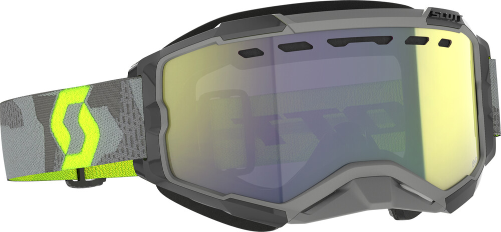 Scott Fury Snow Cross Goggle — Light Grey/Neon Yellow