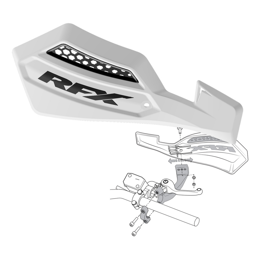 Rfx Race Series Handguard White Inc Mount Kit