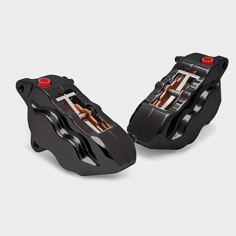 4 PIST FRONT DUAL CALIPER KIT BLACK 00-UP W/ 11.5" ROTOR