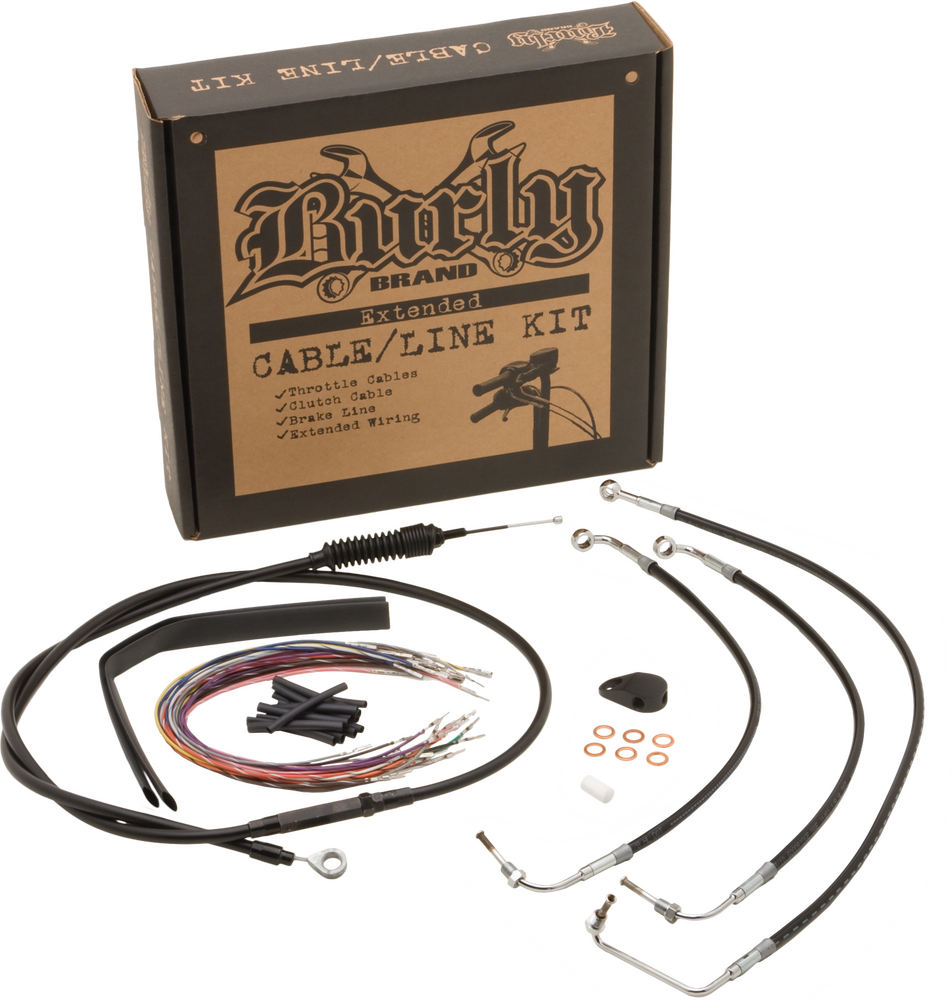 BURLY BRAND BURLY CONTROL KIT 12" T BARS BLACK NON-ABS