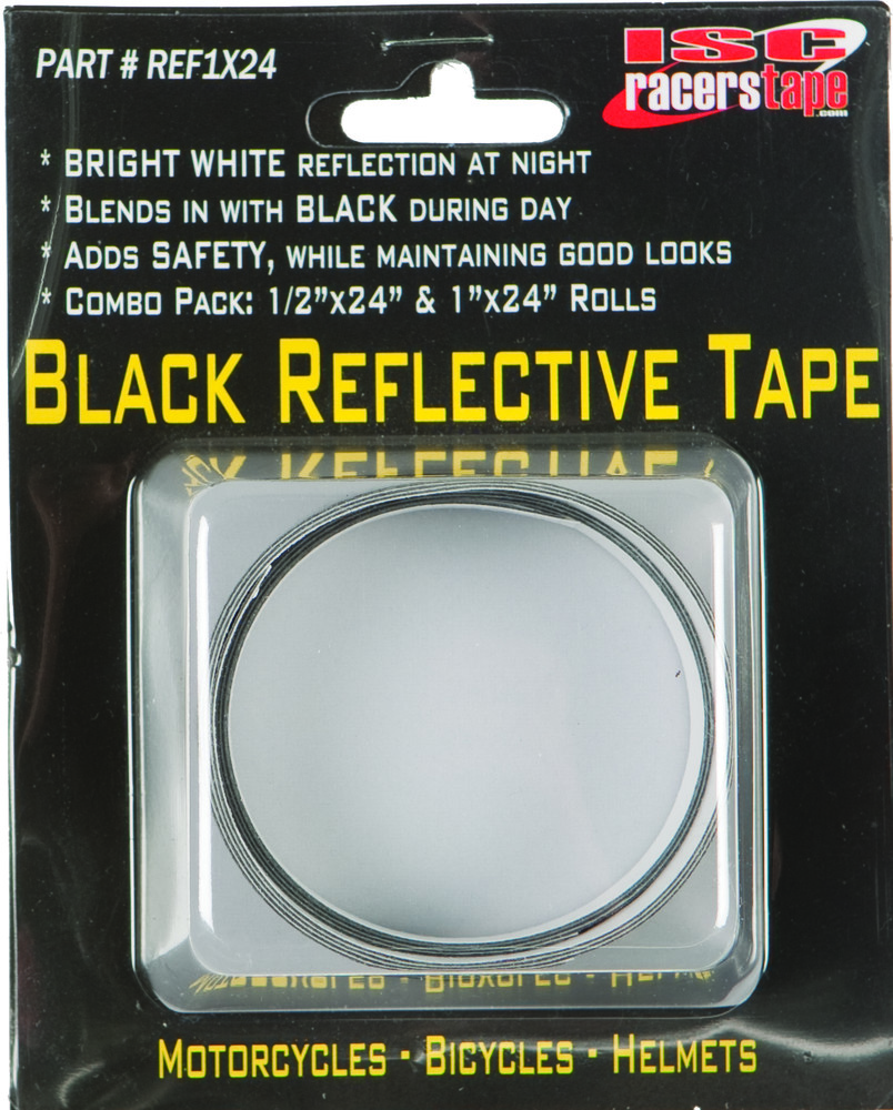 ISC BLACK REFLECTIVE TAPE 1/2X24" & 1X24"
