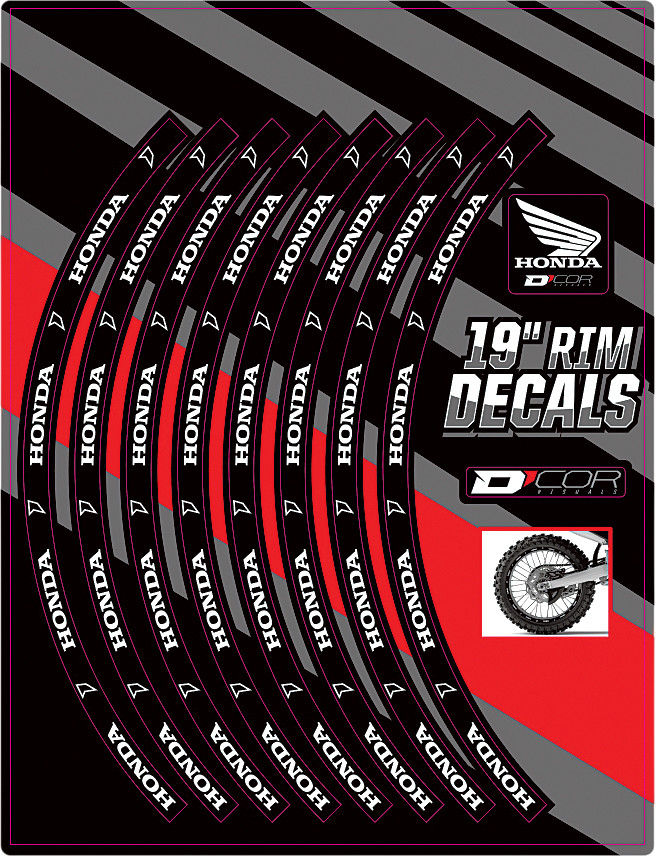 RIM DECALS 19" HONDA LOGO REAR