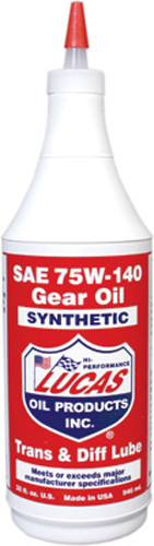 LUCAS SYNTHETIC GEAR OIL 75W-140 QT