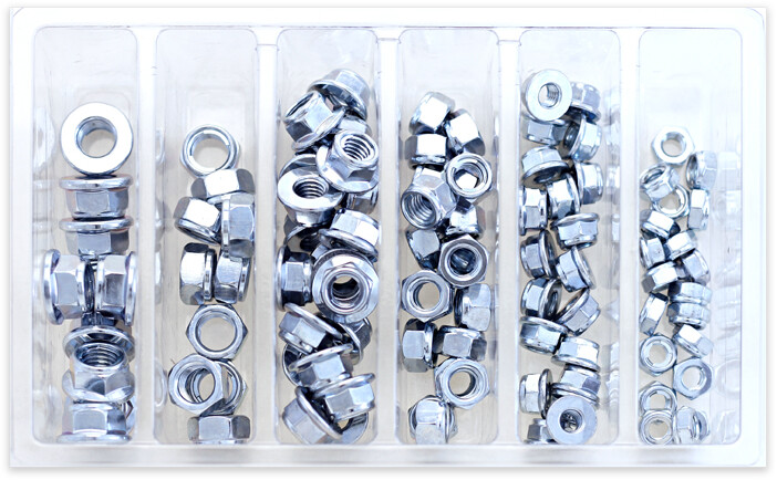 Bolt Hex Fuji-Lock Nut Assortment 100 Piece Kit