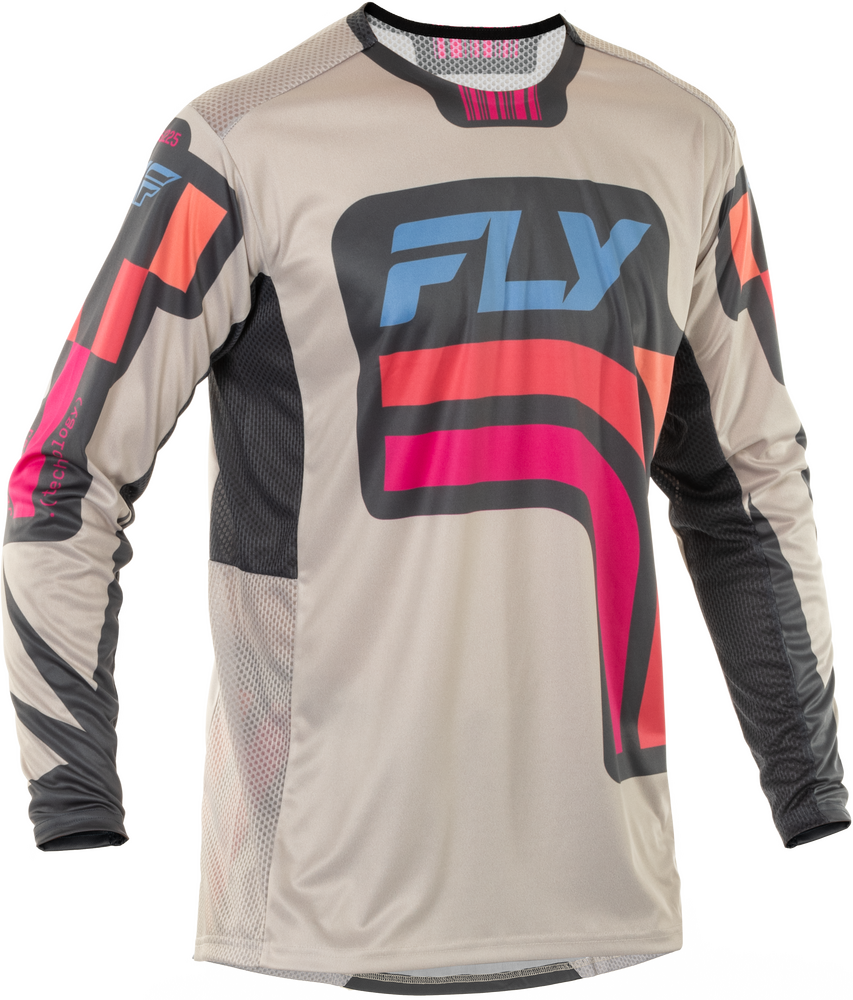 Fly Racing Youth Lite Vice Jersey — Light Grey/Pink/Coral