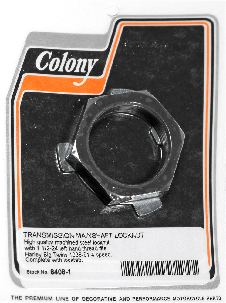 Colony Machine Trans Mainshaft Locknut Big Twin 36-91