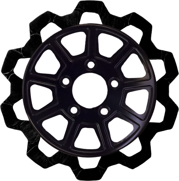 LYNDALL BRAKES 9 SPOKE ROTOR FRONT BLK/BLK BOW TIE 11.8"