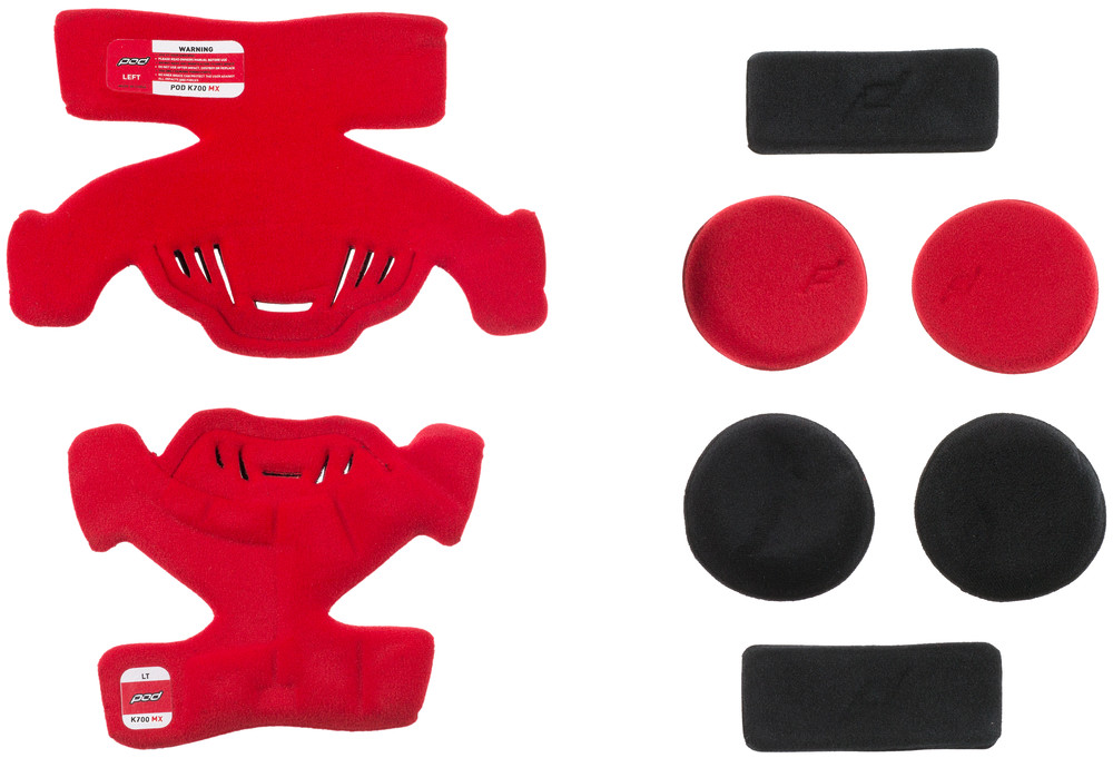 Pod Knee Brace Replacement Pad Set — Red
