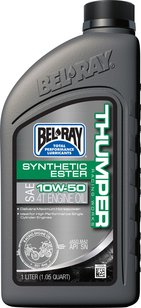 BEL-RAY THUMPER SYNTHETIC ESTER 4T ENGINE OIL 10W-50 1L