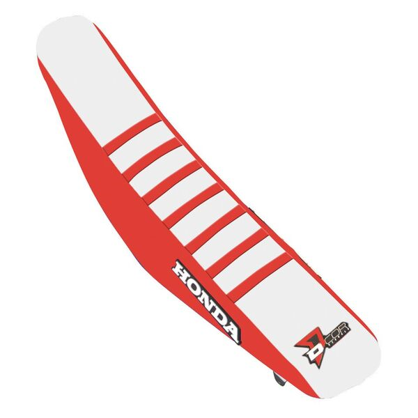 D-COR SEAT COVER RED/WHITE RED RIBS CRF250/450