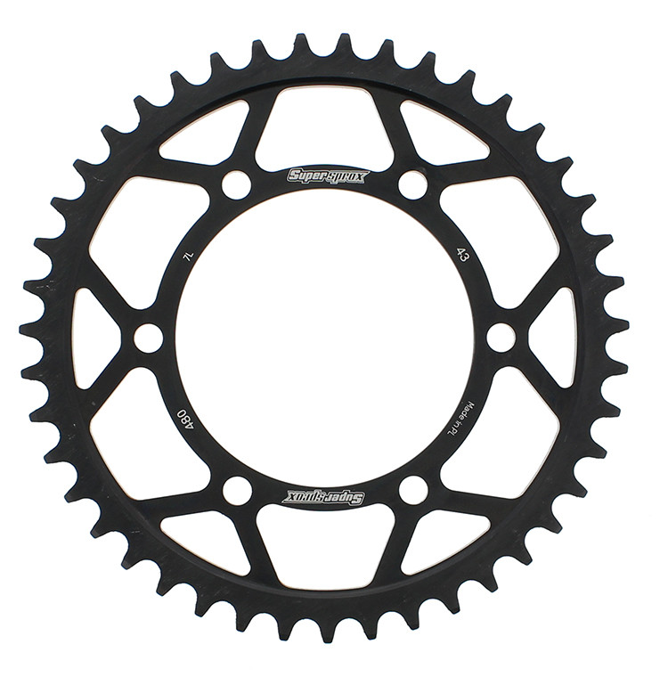 REAR SPROCKET STEEL 43T-525 BLK SUZ/YAM