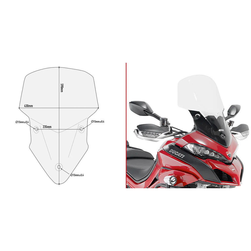 Givi D7406ST Windscreen Ducati Multistrada 950 / 1200 / S 2015-2021