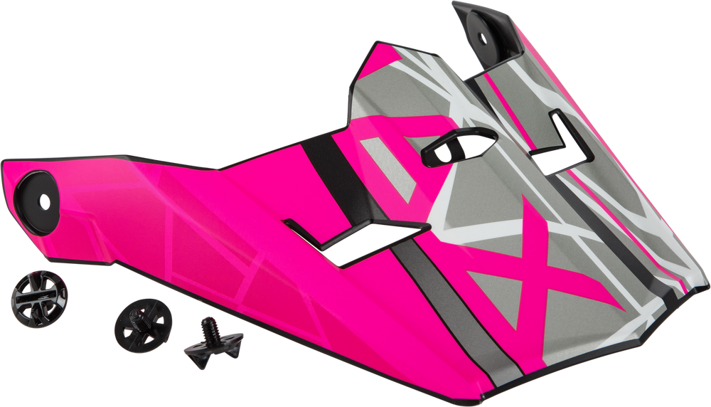 Gmax Mega MX-46 Visor w/Screws — Black/Neon Pink