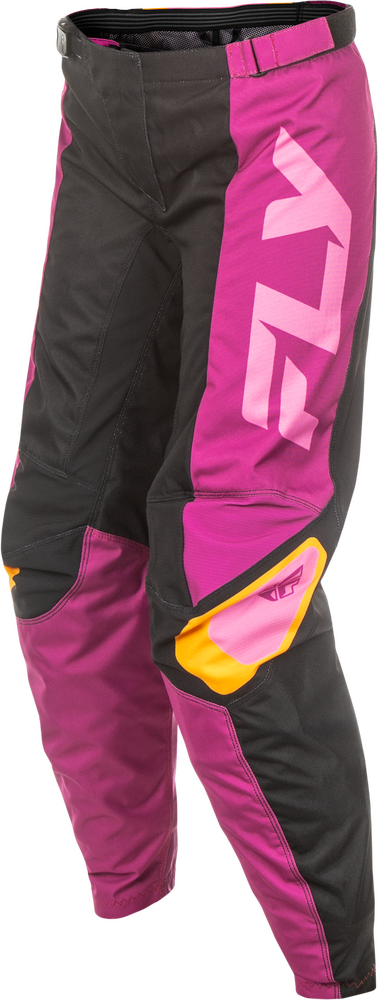 FLY RACING WOMEN'S F-16 PANTS BLACK/MAUVE/YELLOW SZ 09/10