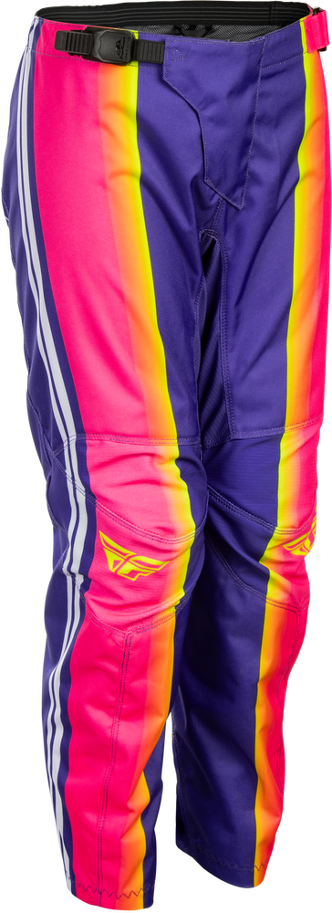Fly Racing Youth F-16 Raze Pants (2027) — Purple/Red/Yellow