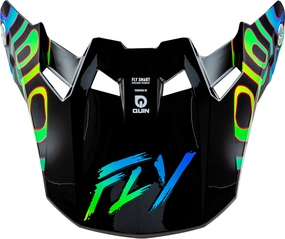Fly Racing 2025 Formula S Visor — Black Carbon/Blue/Yellow