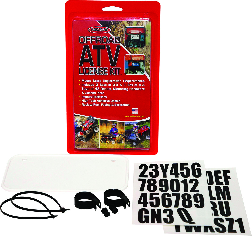 ATV LICENSE PLATE KIT WHITE