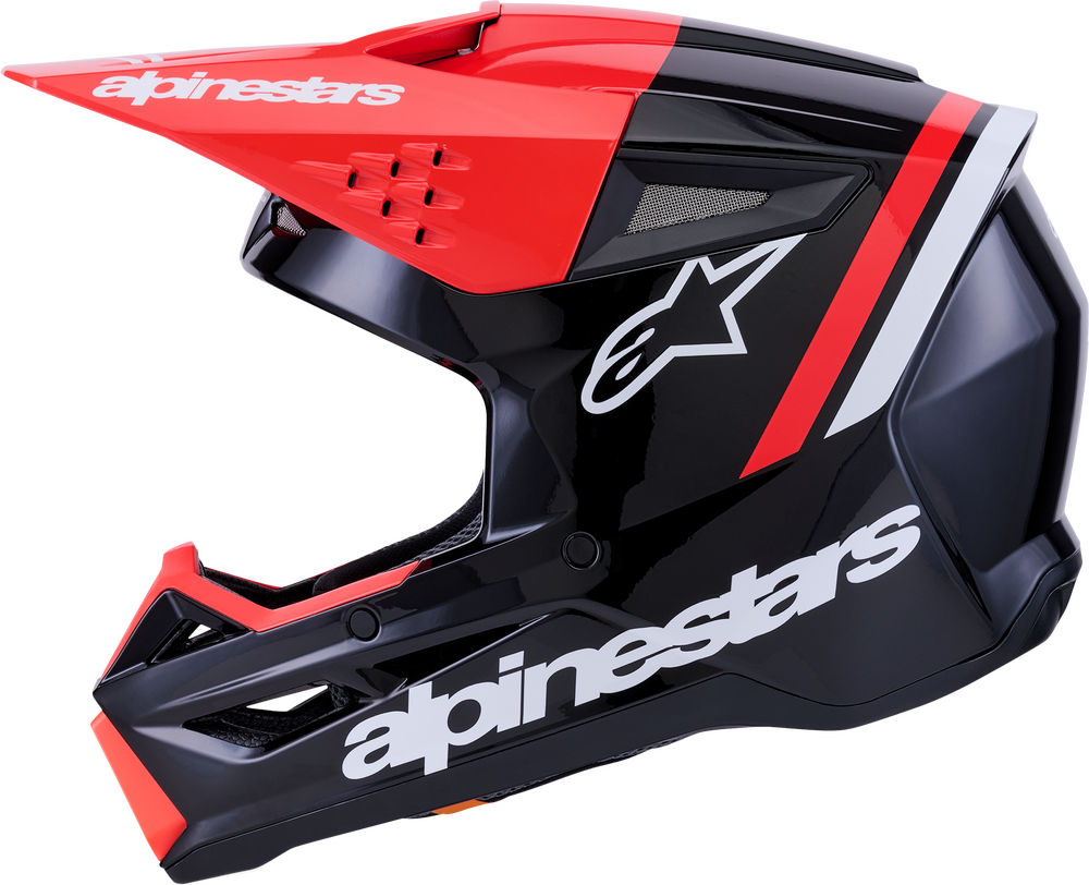 Alpinestars SM3 Radium Helmet — Black/Red Fluo/White