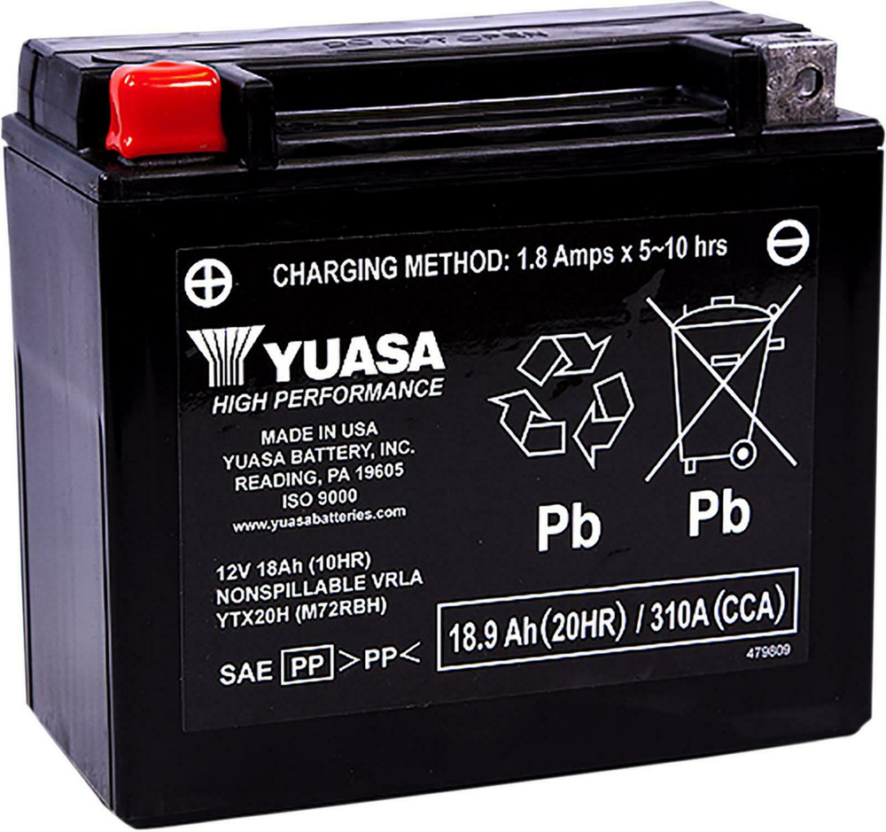 YUASA BATTERY YTX20H SEALED FACTORY ACTIVATED