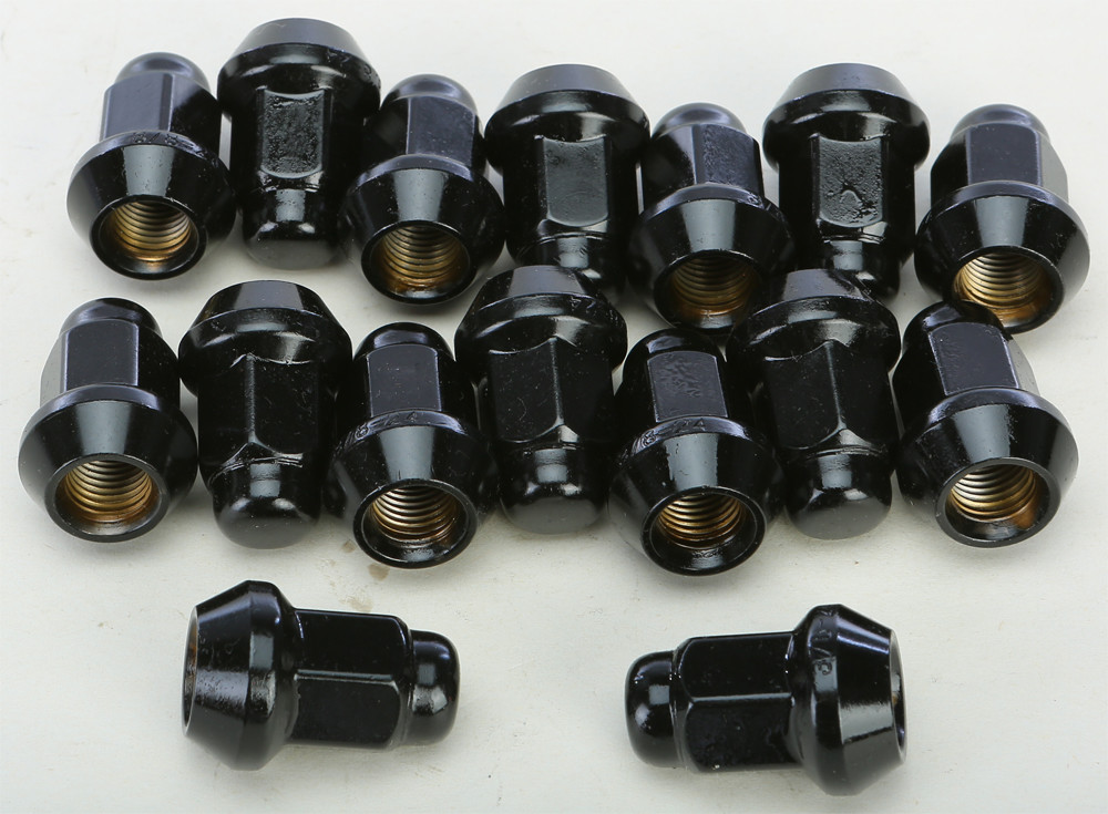 AWC LUG NUTS BLACK POL 3/8"-24 60' TAPERED 16/PK