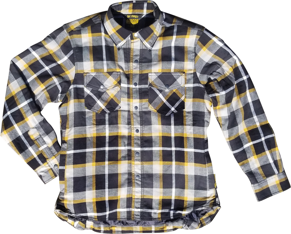 COVERT WOMENS FLANNEL WHITE/YELLOW 2X