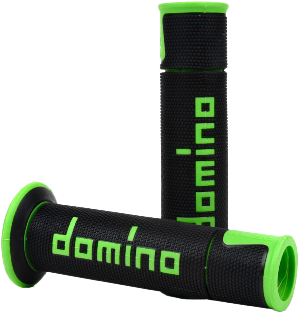 DOMINO RACING A450 ROAD RACING GRIPS BLACK/GREEN PAIR
