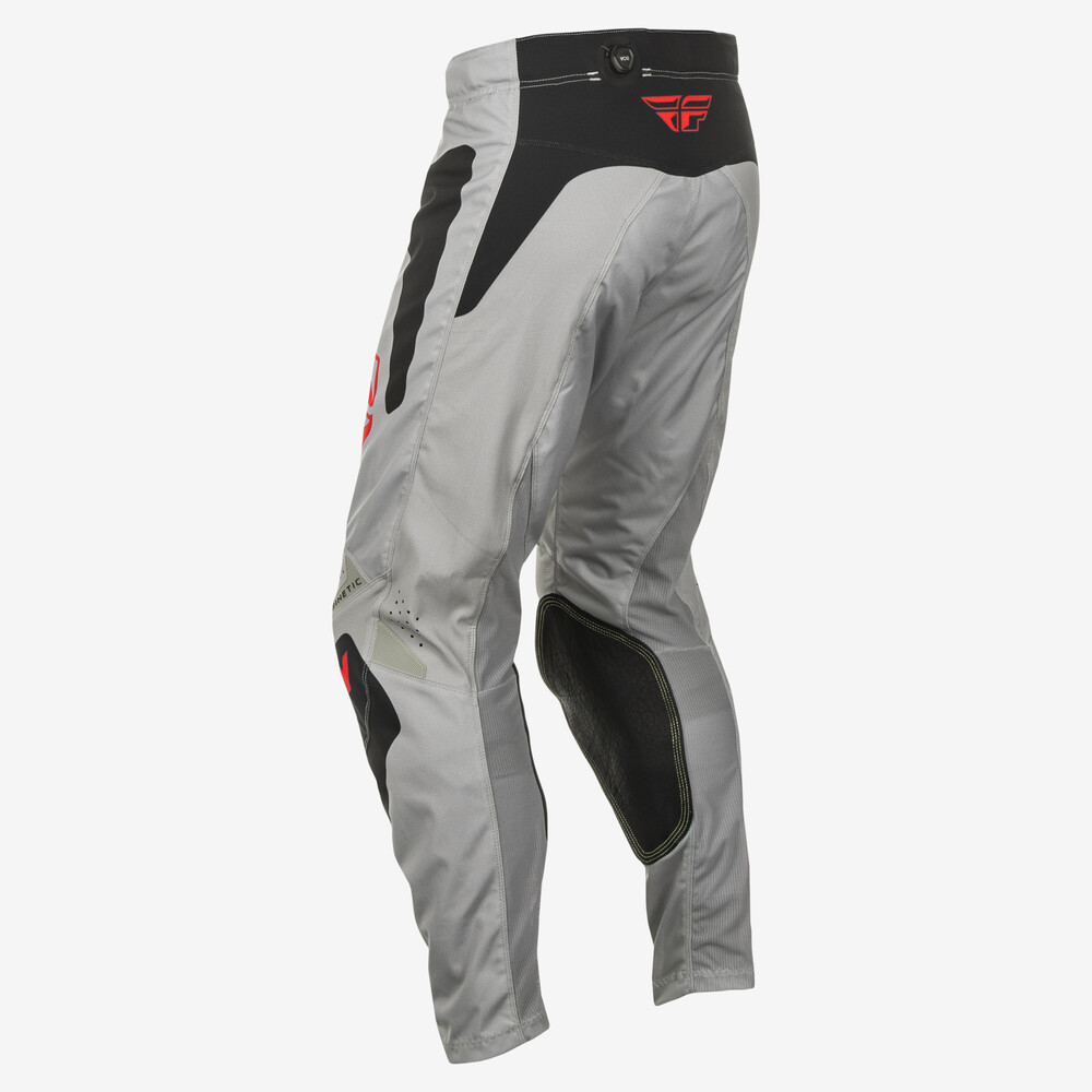 FLY RACING KINETIC SYM PANTS CA/NY LIGHT GREY/RED/BLACK SZ 40