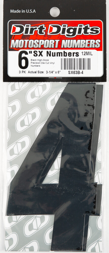 DIRT DIGITS #4 6" BLACK SUPER X DIGITS 3/PK