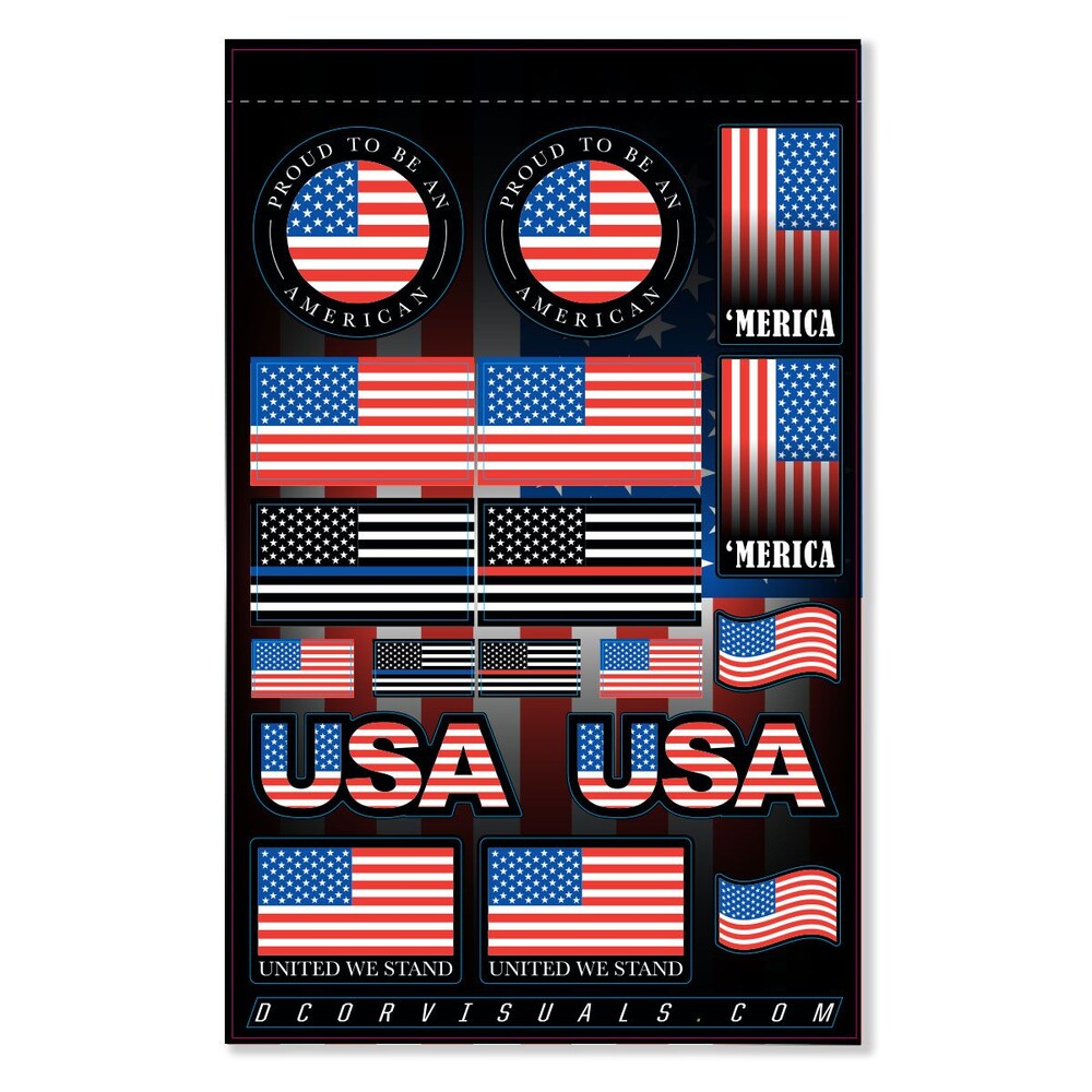 D-COR USA STICKER SHEET