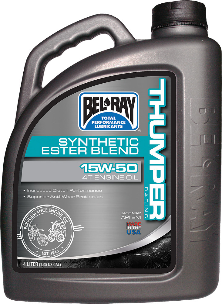 BEL-RAY THUMPER SYNTHETIC ESTER BLEND 4T ENGINE OIL 15W-50 4L
