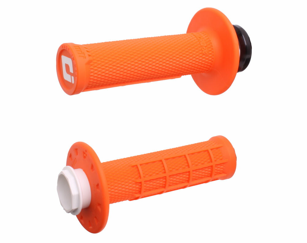 ODI MICRO-X LOCK-ON GRIPS HALF-WAFFLE ORANGE/BLACK