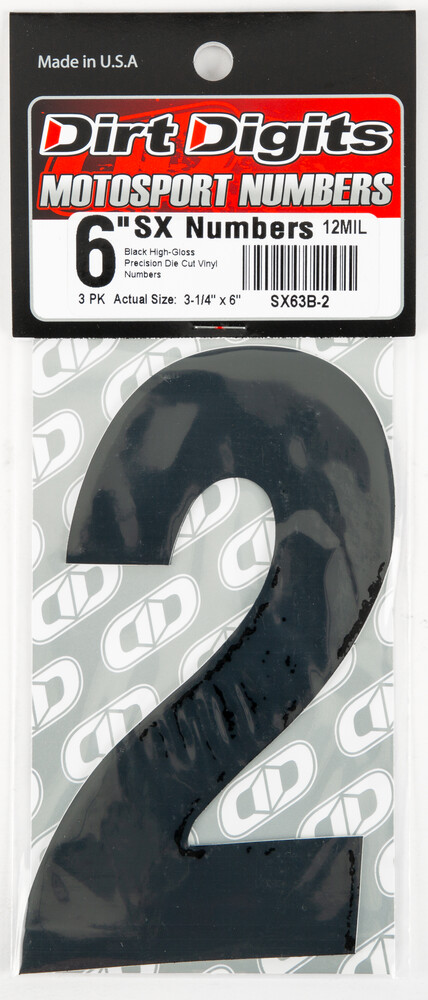 DIRT DIGITS #2 6" BLACK SUPER X DIGITS 3/PK