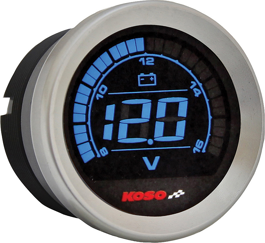 KOSO HD-02 SERIES GAUGE KIT SILVER BEZEL OIL TEMP