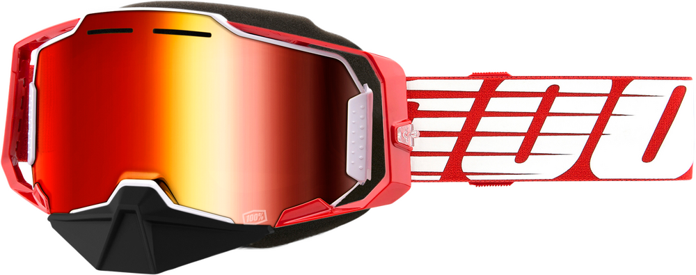 ARMEGA SNOWMOBILE GOGGLE RED W/ RED MIRROR LENS
