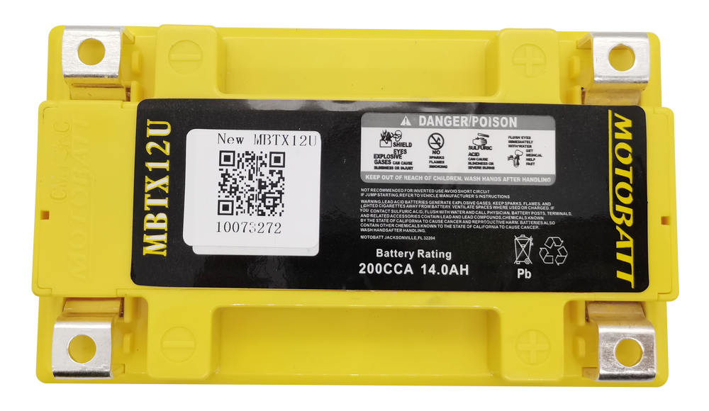 MOTOBATT BATTERY MBTX12U SEALED FACTORY ACTIVATED