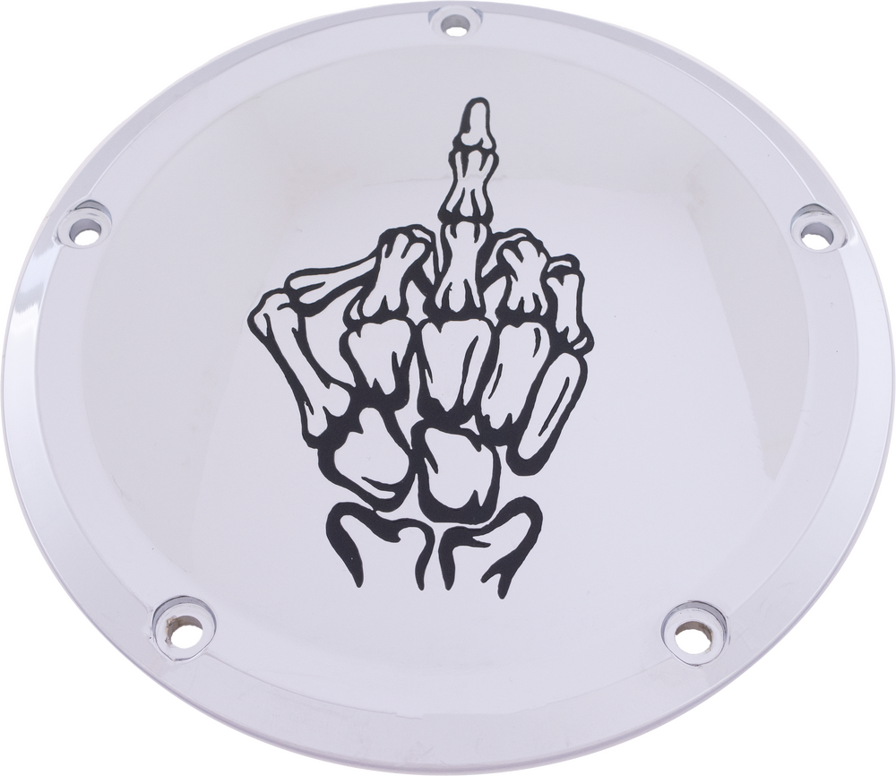 7   M8 FLT/FLH DERBY COVER BONE FINGER CHROME