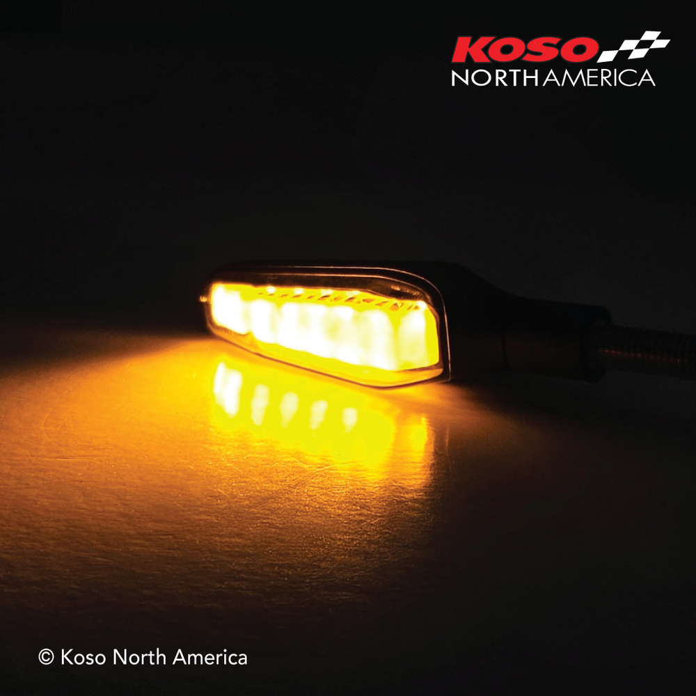 KOSO GW-04 LED TURN SIGNALS SEQUENTIAL MATTE BLACK PAIR