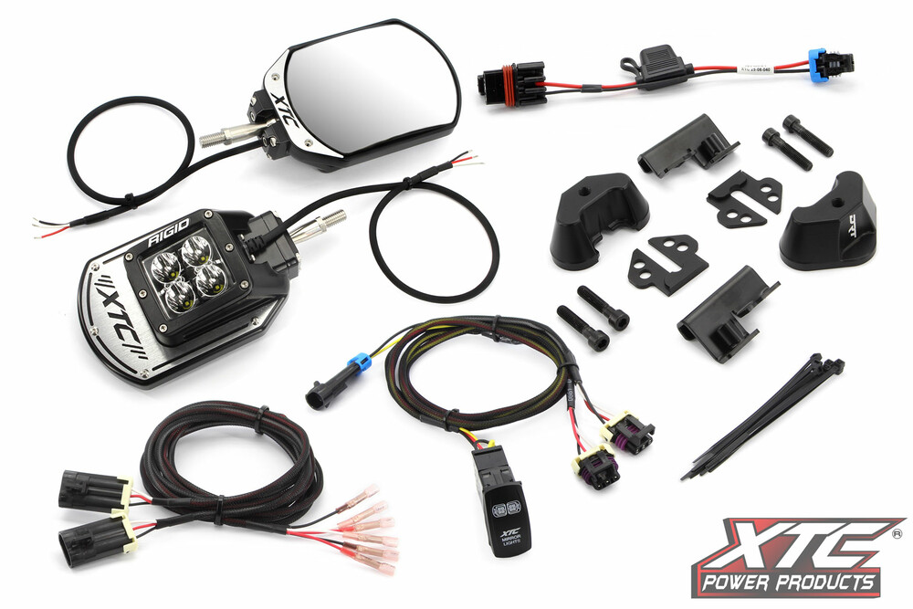 Xtc Power Products Side View Mirror Kit Six12 Lit Pol