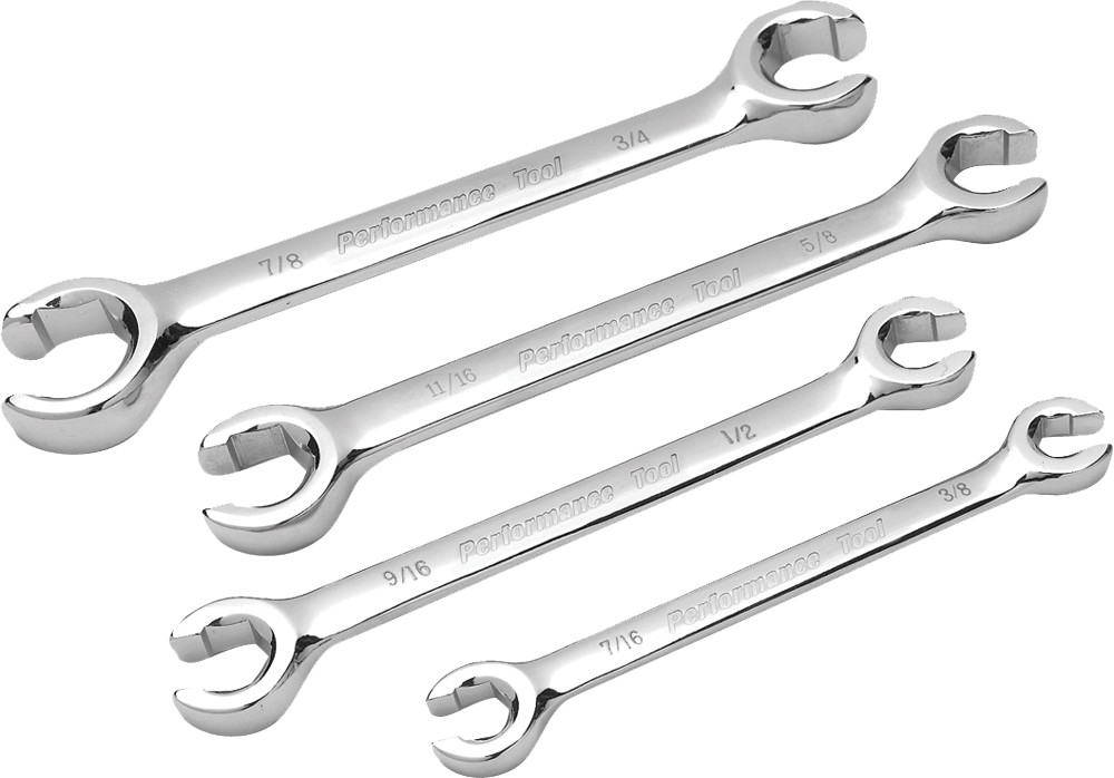 Performance Tool 4 Pc Sae Flare Nut Wrench Set