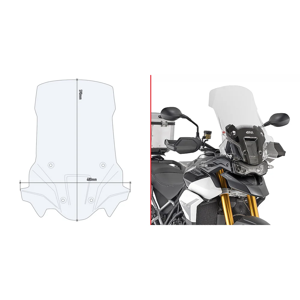 Givi D6418ST Windscreen Triumph Tiger 900 Rally / Pro 2020-2023