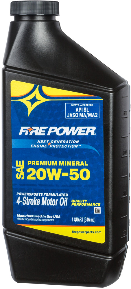 Fire Power Mineral Oil 20w50 4t 1 Qt (12/Case Sold Ea)