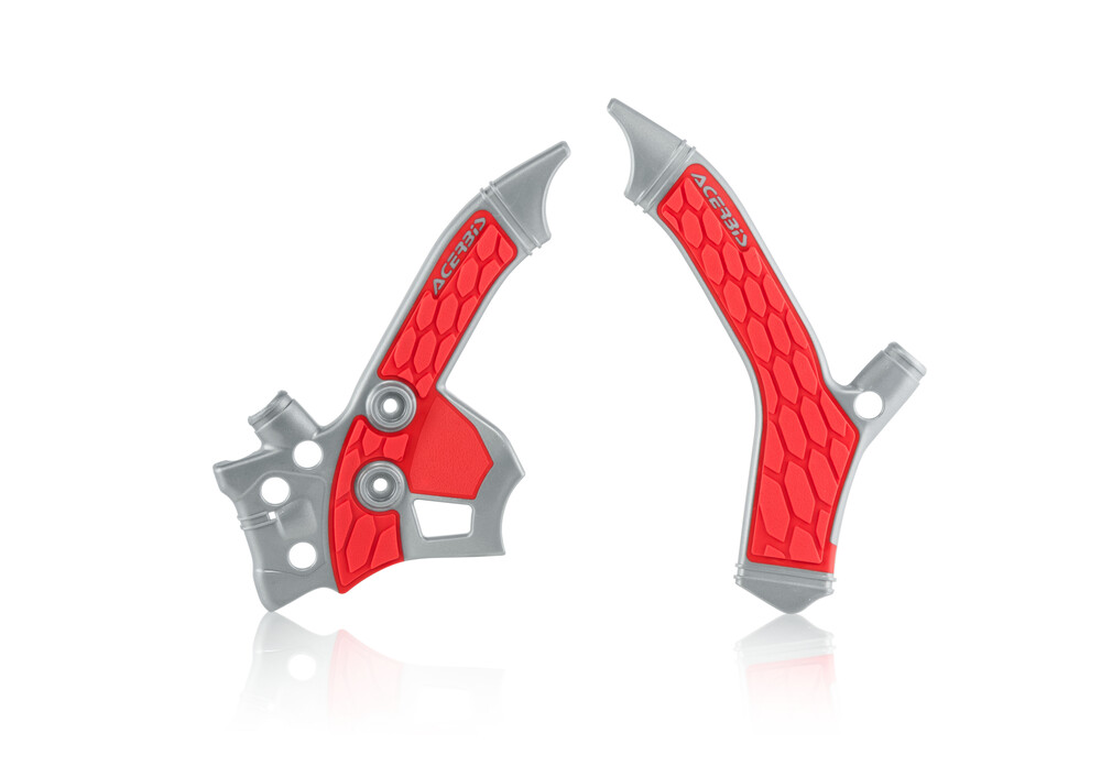 ACERBIS X-GRIP FRAME GUARDS SILVER/RED