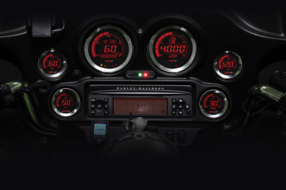 KOSO HD-02 SERIES GAUGE KIT SILVER BEZEL OIL TEMP