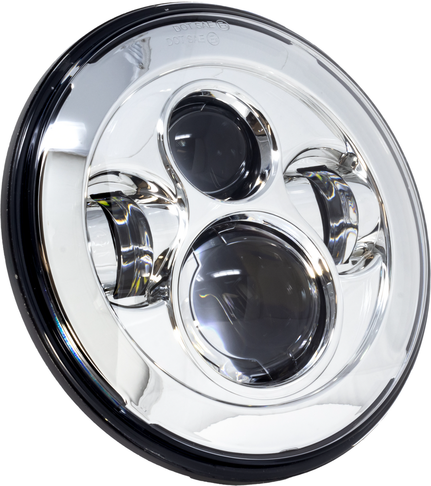 LETRIC LIGHTING CO 7" HEADLIGHT CHROME W/ MNT ADAPTER